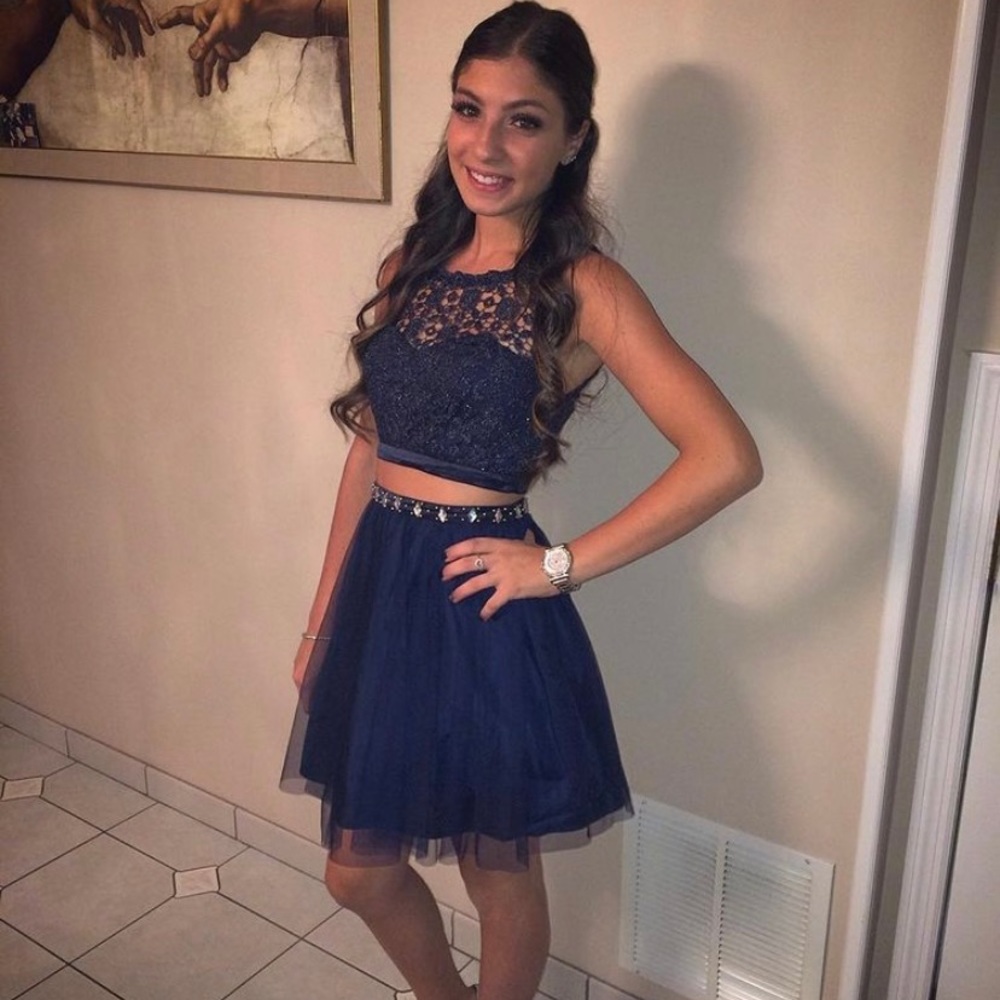 Two Piece Navy Blue Set